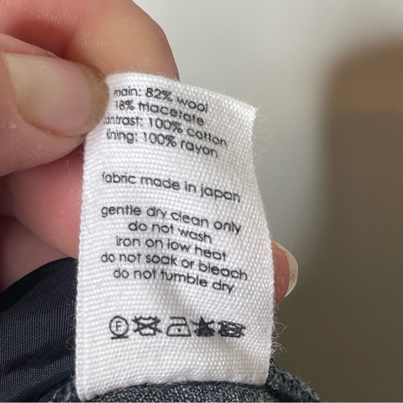 Bassike grey wool pleated front unique design tapered zip ankle leg pants sz 0 - Picture 12 of 14